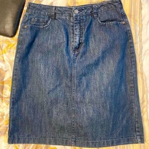 Basic Editions Blue Skirt, Jean, Size Small